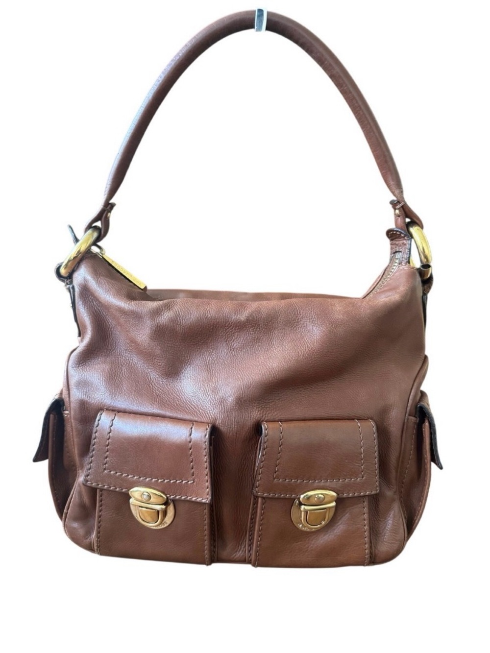 Marc Jacobs Blake Multi Pocket Hobo Shoulder Bag Y2K Brown